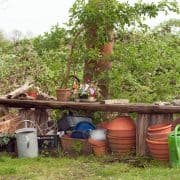 Arbeitsplatz im Garten